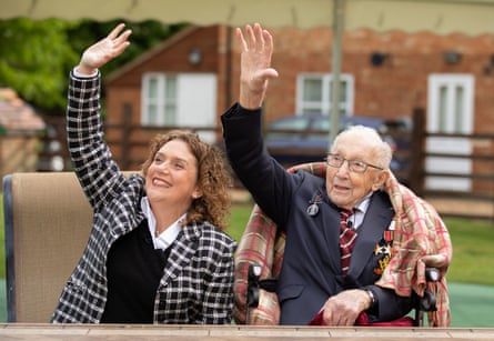 Hannah Ingram-Moore with her late father, Captain Tom Moore Coronavirus, 30 April 2020.