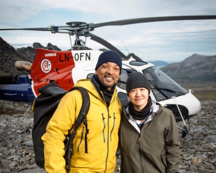 Will Smith and Polar Ecologist Dr Allison Fong during their expedition to the North Pole.