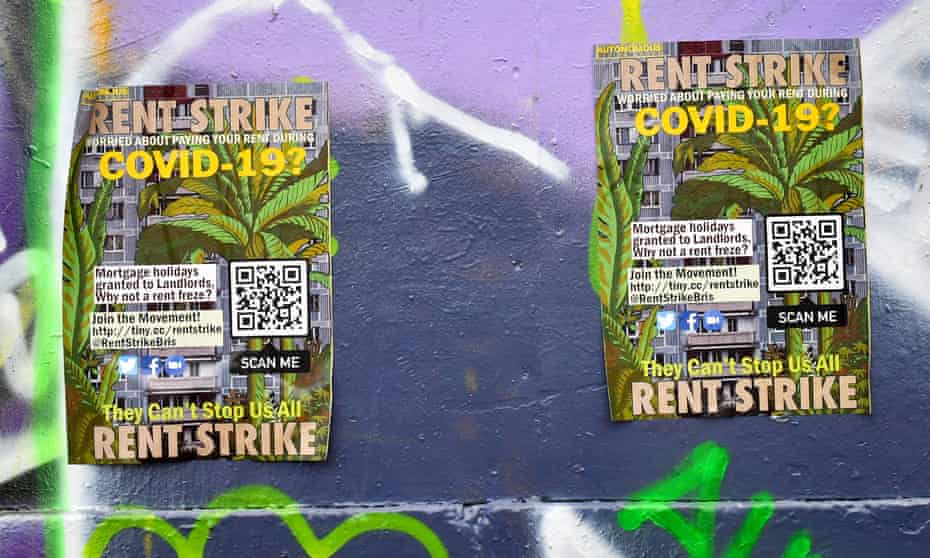 posters calling for rent strike
