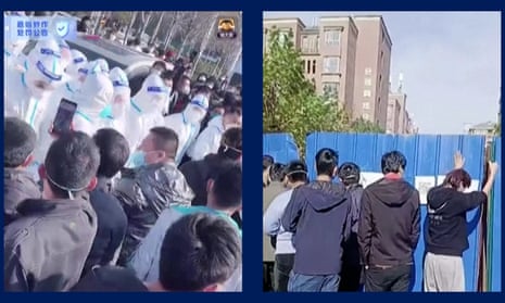 Protesters at Foxconn iPhone factory