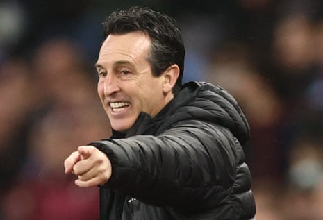 Unai Emery points the way for Aston Villa.
