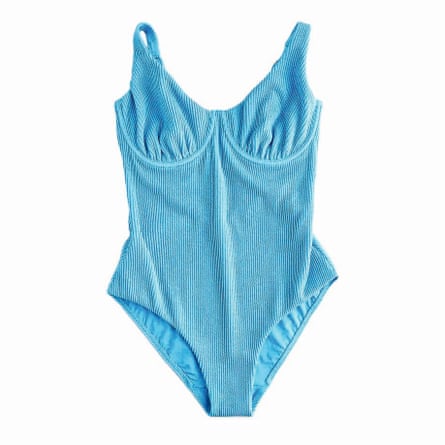 Aqua blue ribbed swimsuit
