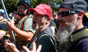 Supporters of the far-right group Patriot Prayer in Portland.