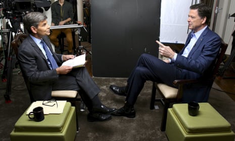ABC News correspondent George Stephanopoulos, left, with former FBI director James Comey