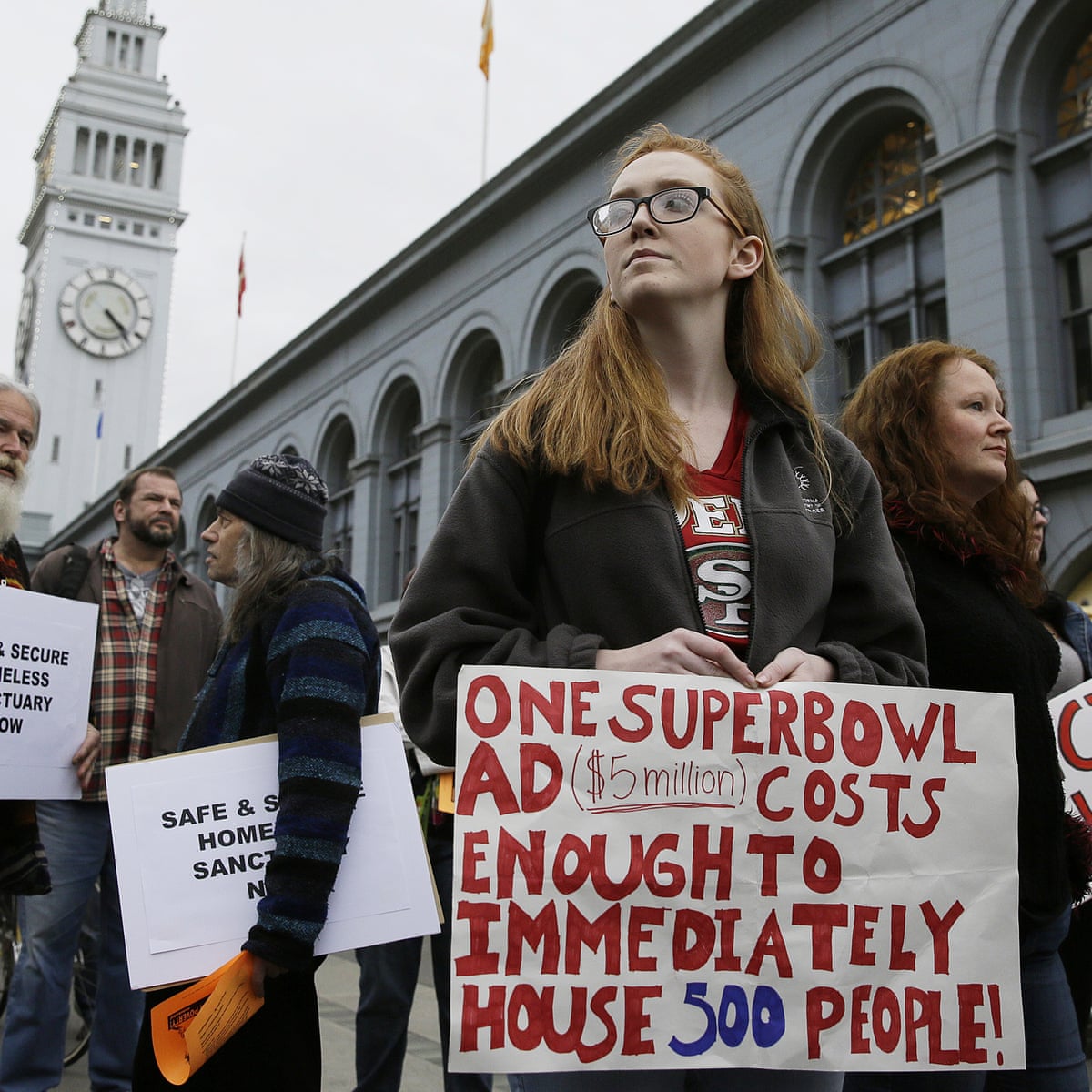 Super Bowl protests flare up over plight of San Francisco's homeless residents | San Francisco | The Guardian
