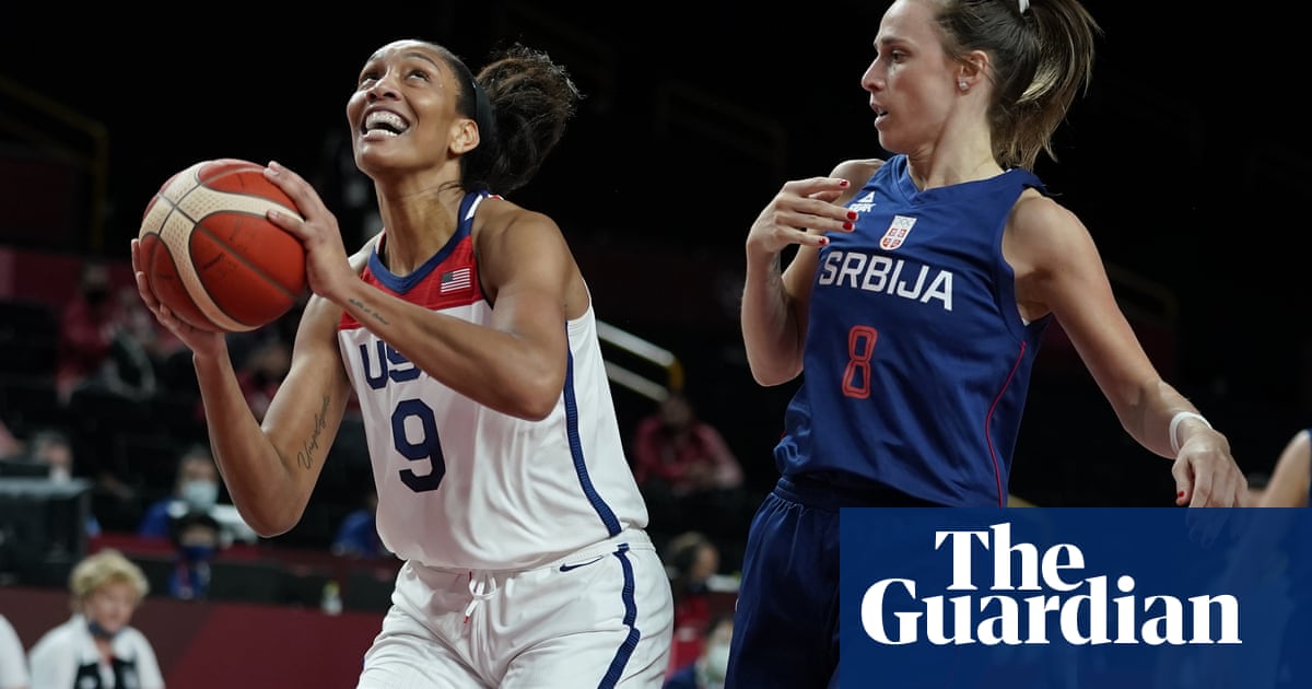 Women S Basketball Usa Top Serbia To Go One Win From Seventh Straight Gold Tokyo Olympic Games 2020 The Guardian World Cup 2022 Womens Basketball Medal Design
