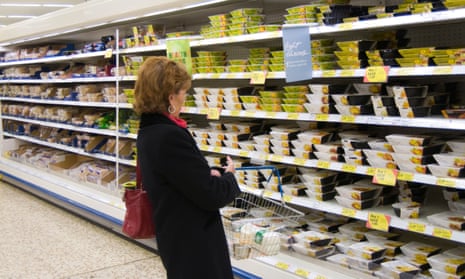 The ready meal aisle of a Tesco Extra