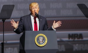 Donald Trump addresses the National Rifle Association in Atlanta, Georgia on 28 April 2017.