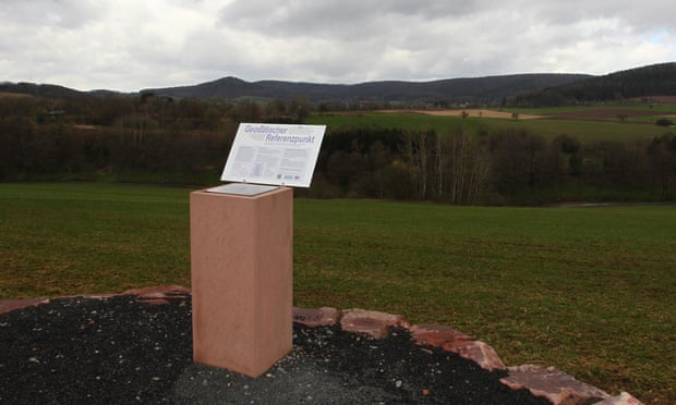 A stone column marks the geographic centre of the European Union.