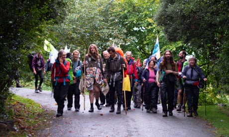 The group walk through Cumbria