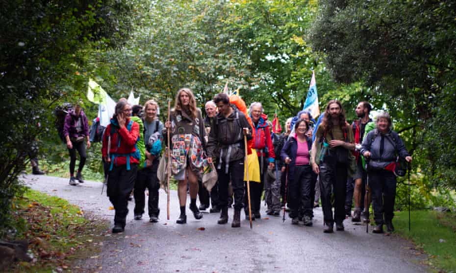 The group walk through Cumbria