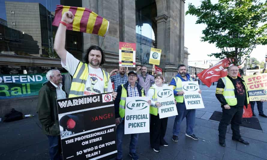 RMT members in Newcastle.