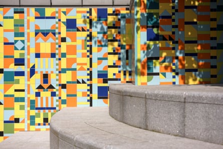 Furman’s Bristol Quilt, a permanent ceramic artwork decorating a pedestrian thoroughfare in the city.