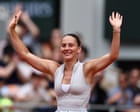 French Open 2026: Kostyuk shocks Swiatek; Jodar v Carreño Busta, and more on day eight – live Latest news from the fourth round at Roland Garros Oliynykova: Shnaider must face sanctions | Mail DanielTerrific return from Kostyuk, a backhand hooked on to the sideline for a winner … ruined by a forehand looped long; 15-all. A double follows, the misses by far enough to intimate nerves and reinforced by a wild forehand that donates two break-back points. And Kostyuk only needs one, a decent return forcing Swiatek to net, and she looks encouraged – rightly so, that felt like a tightening. Its 5-5 in the first, and this might just mature into an epic.Every point is good, every point is high quality, kvells Chrissy in commentary as murderous shots are traded from the back, Kostyuk overhitting to cede 15-40. But from there, she recovers to deuce, competing like an equal; for maybe the first time, she believes she can do this, a service winner raising advantage, but then shes fractionally late on a backhand down the line and its just a little wide, Swiatek – whose return was good – nowhere near it. And from there, the birthday girl dominates the next point with forehands, making advantage, then elicits the error for the third break in row. At 5-4, shell now serve for the first set – just as Cirstea is at 5-3 in our other match, a netted volley ceding deuce. Continue reading...