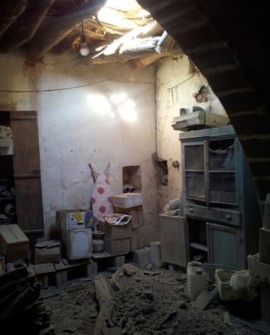 A home damaged by shelling during the August 2012 attack.