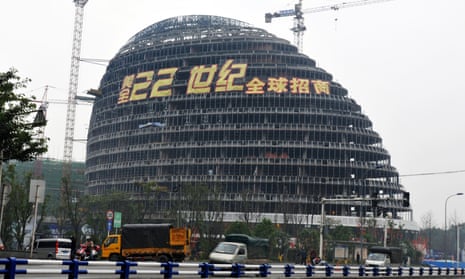 The Meiquan 22nd Century building in China’s southwest Chongqing, which strongly resembles a building by Zaha Hadid. 