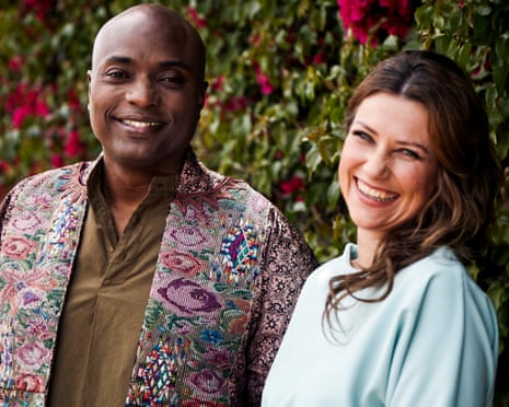 Posed photo of the couple smiling