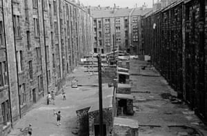 Glasgow, 1971. View of tenement backs