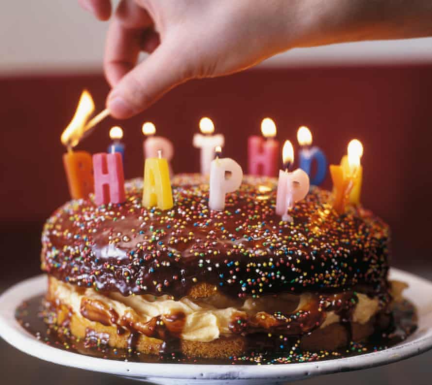 Birthday custard sponge.