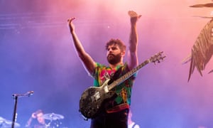 Foals frontman or human Pez dispenser? ... Yannis Philippakis.