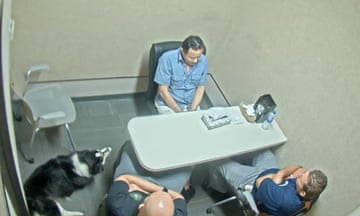 Thomas Perez during his 17-hour interrogation by Fontana police in California in 2018.
