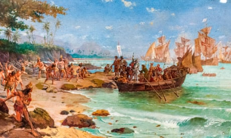 Painting depicting the landing of the Portugese explorer Pedro Álvares Cabral in Brazil, 1500