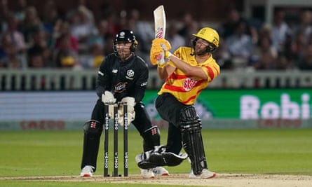 Dawid Malan hits a six for Trent Rockets in this summer’s men’s Hundred final