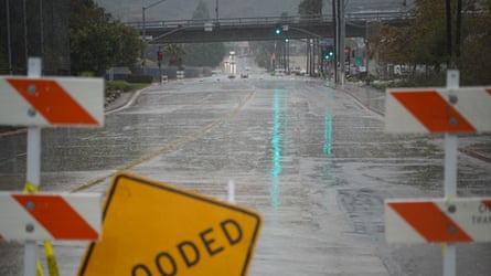 A flooded road