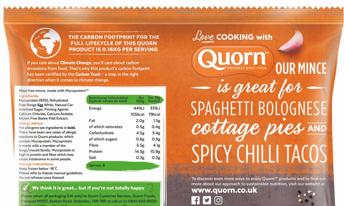 Quorn to be first major brand to introduce carbon labelling ...