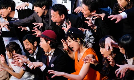 The cast of One Cut of the Dead on the red carpet of the 2018 Tokyo International Film Festival in Japan