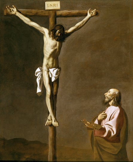 Saint Luke as a Painter before Christ on the Cross by Francisco de Zurbarán.