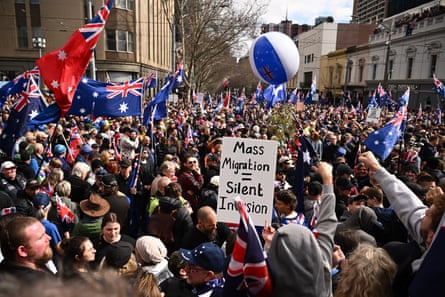 The March for Australia anti-immigration rally in Melbourne on Sunday