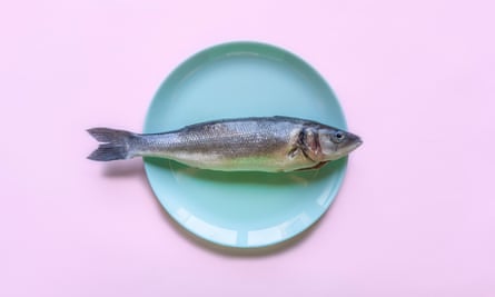 Raw Seabass On Plate
