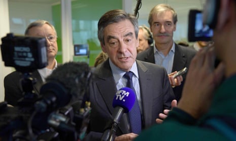 Francois Fillon speaks to the press on Friday.