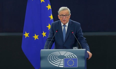 European Commission president Jean-Claude Juncker addresses the parliament on Wednesday.