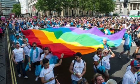 Crowds celebrate Pride in London in June 2016