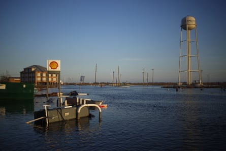The scene in Cameron in October 2020 after Hurricane Delta, which hit only six weeks after Hurricane Laura