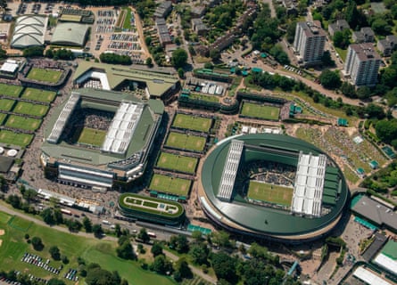 An aerial photograph of Wimbledon in 2019