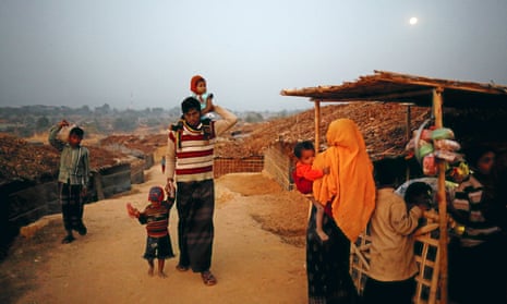 Rohingya fleeing persecution in Myanmar at a makeshift camp, in Cox’s Bazar, Bangladesh, 10 February