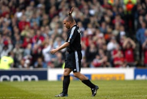 Ronaldo acknowledges both sets of supporters as they give him a standing ovation.