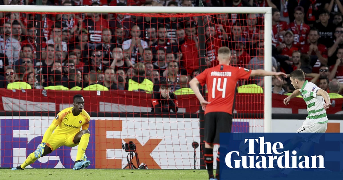Ryan Christie penalty secures draw for Celtic at Rennes despite late red card