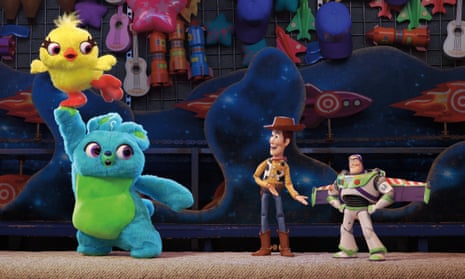 New faces Ducky and Bunny with old hands Woody and Buzz in Toy Story 4.