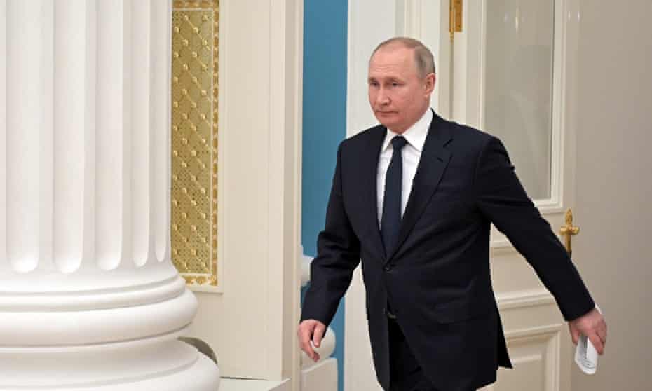 Putin at the Kremlin on Thursday. The Czech president Miloš Zeman denounced Putin a ‘madman’ after the invasion.