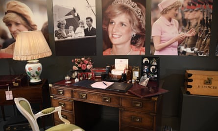 The desk used by Princess Diana in Kensington Palace is displayed at this year’s Summer Opening of the state rooms at Buckingham Palace