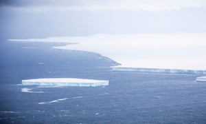 A view of the A-68A iceberg from an RAF reconnaissance plane last month.