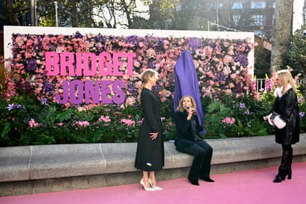 Before the reveal … Sally Phillips, Renée Zellweger and Helen Fielding.