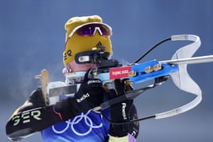 Winter Olympics day 14: speed skating, Canada curling bronze and more – live! | Sport 7 Denise Herrmann of Germany on the shooting range.