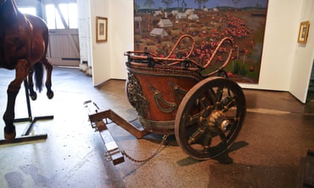 A replica of a Roman chariot was also on display.