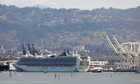The Grand Princess cruise ship, carrying 3,500 people.