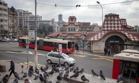 A street scene in Belgrade, Serbia in February 2020.
